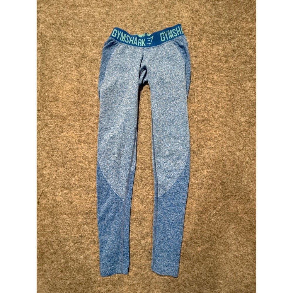 Gymshark Flex Leggings Blue Marl Seamless High Waisted XS Activewear Workout 28"